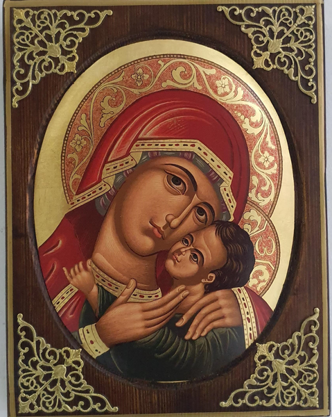 ΠΑΝΑΓΙΑ ΓΛΥΚΟΦΙΛΟΥΣΑ ΟΒΑΛ ΜΕ ΕΠΙΧΡΥΣΕΣ ΓΩΝΙΕΣ 34Χ26