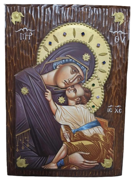 ΠΑΝΑΓΙΑ ΓΛΥΚΟΦΙΛΟΥΣΑ ΑΓΙΟΓΡΑΦΙΑ ΑΝΑΓΛΥΦΗ ΠΕΛΕΚΥΤΗ ΕΙΚΟΝΑ 65Χ46