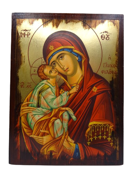 ΠΑΝΑΓΙΑ ΓΛΥΚΟΦΙΛΟΥΣΑ ΠΑΛΑΙΩΜΕΝΗ ΜΕΤΑΞΟΤΥΠΙΑ 15Χ10εκ