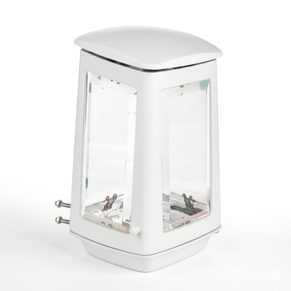 ΚΑΝΤΗΛΙ ΤΕΤΡΑΓΩΝΟ ΛΕΙΟ ΚΡΥΣΤΑΛΛΟ ΕΠΙΤΟΙΧΙΟ ΑΣΠΡΟ ΜΑΤ 26*16,5