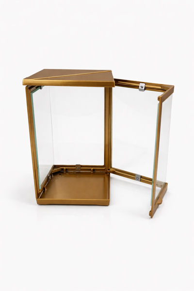 ΚΑΝΤΗΛΙ ΤΕΤΡΑΠΛΕΥΡΟ ΜΠΡΟΝΖΕ ΣΚΟΥΡΟ ΜΕ ΤΖΑΜΙ