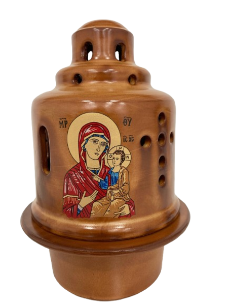 ΚΑΝΤΗΛΙ ΠΗΛΙΝΟ ΜΕΓΑΛΟ ΜΕ ΠΑΝΑΓΙΑ ΚΑΦΕ 19,5*13